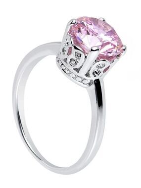 Pink Cubic Zirconia Pretty Princess Cocktail Ring